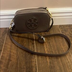 Tory Burch Brown Crossbody Bag with Gold Hardware